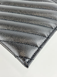 504922 Black Matelasse Quilted Monogram Bill Pouch