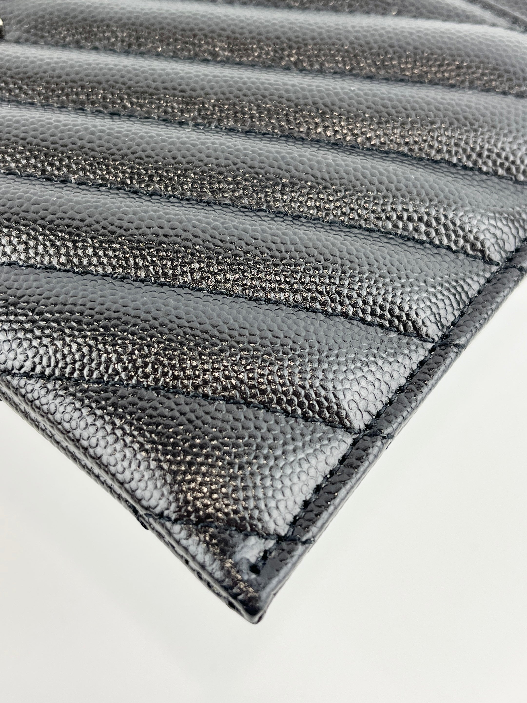 504922 Black Matelasse Quilted Monogram Bill Pouch