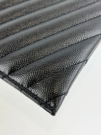 504922 Black Matelasse Quilted Monogram Bill Pouch