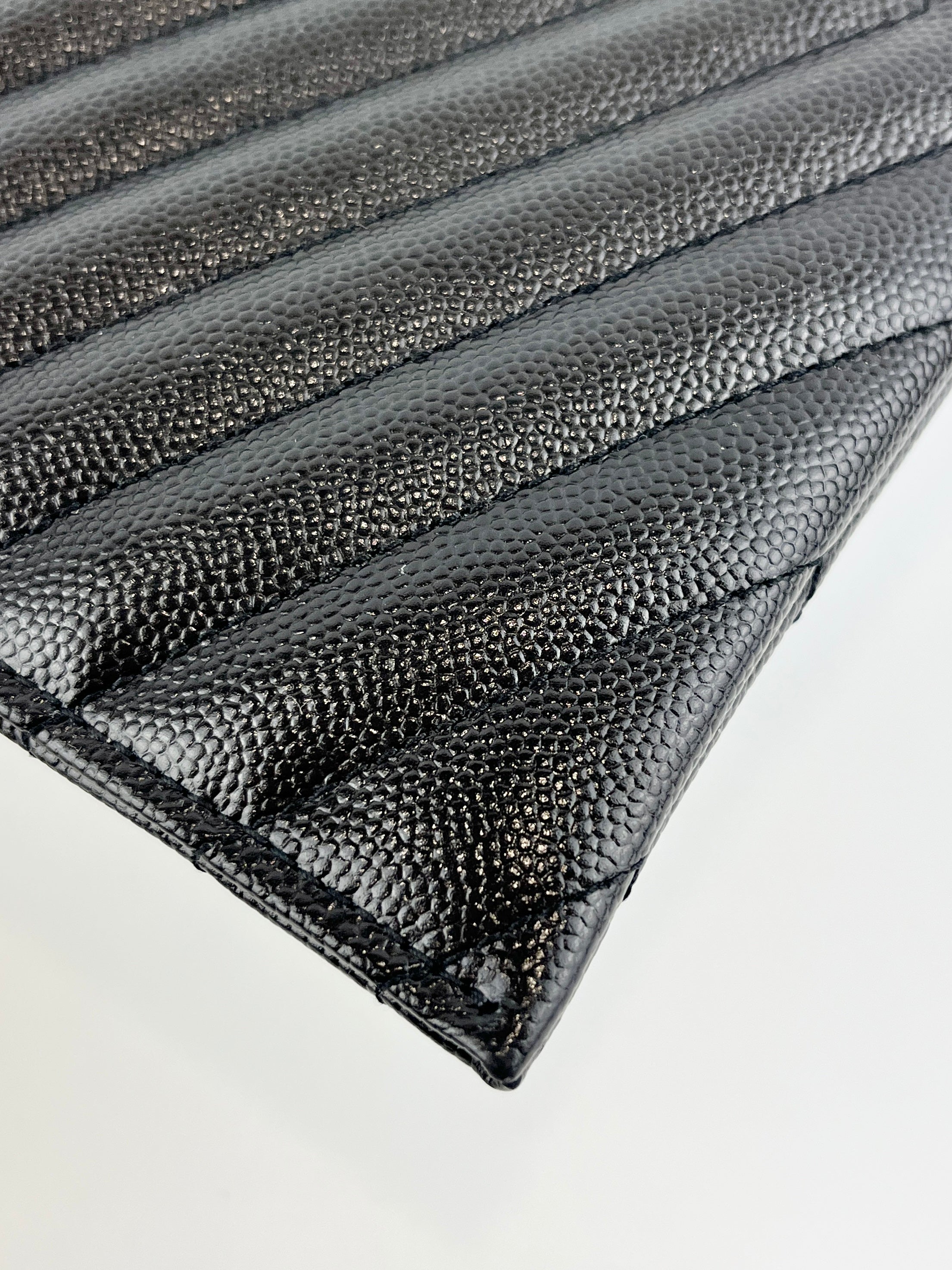 504922 Black Matelasse Quilted Monogram Bill Pouch