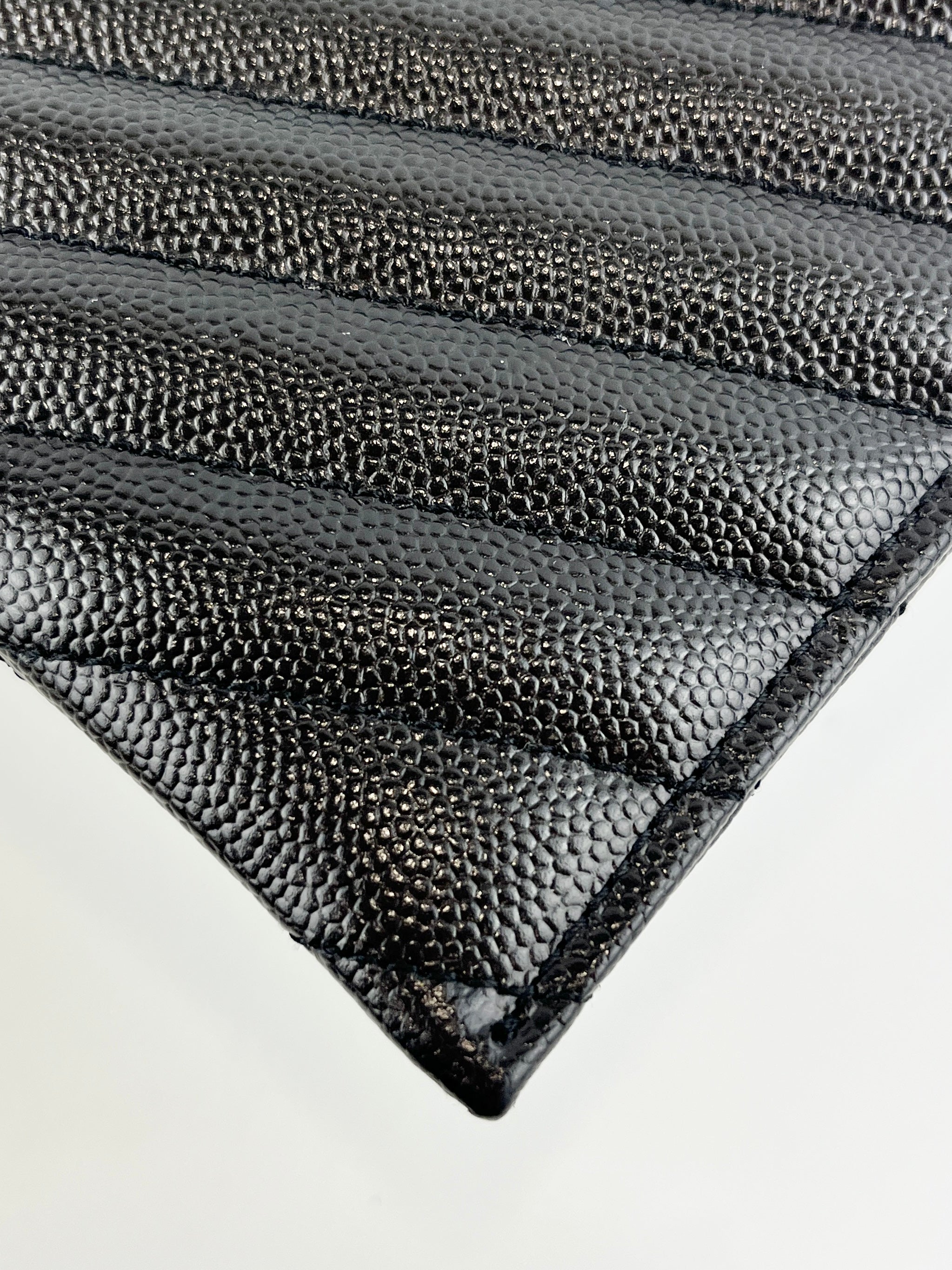 504922 Black Matelasse Quilted Monogram Bill Pouch