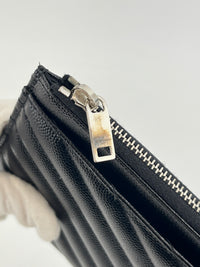504922 Black Matelasse Quilted Monogram Bill Pouch