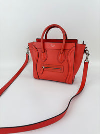 Nano Luggage in Red Grained Leather