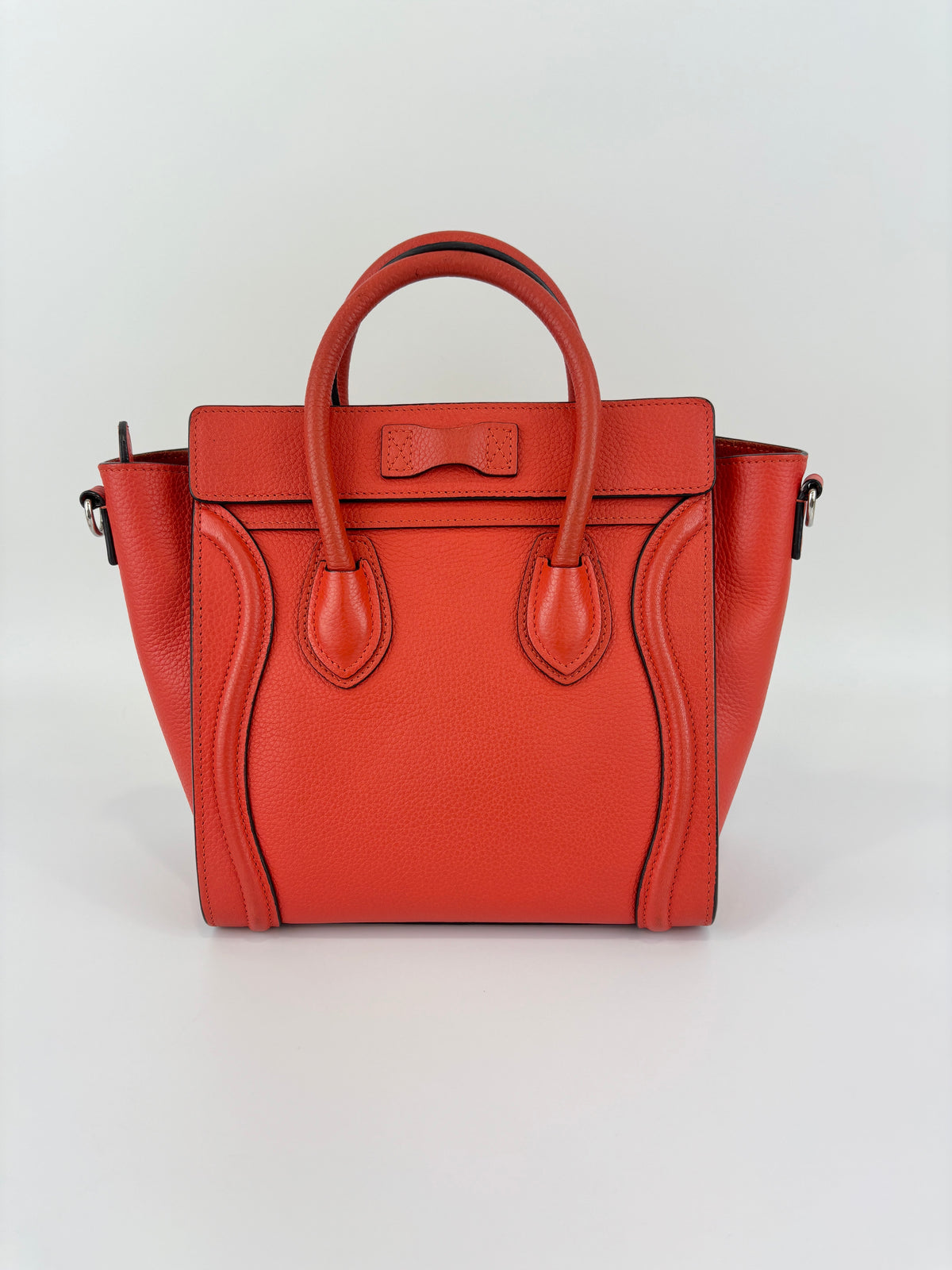 Nano Luggage in Red Grained Leather