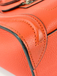 Nano Luggage in Red Grained Leather