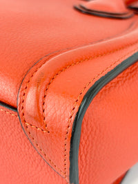 Nano Luggage in Red Grained Leather