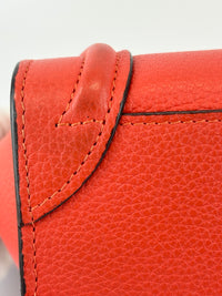 Nano Luggage in Red Grained Leather