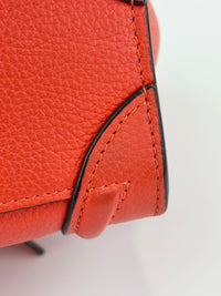 Nano Luggage in Red Grained Leather
