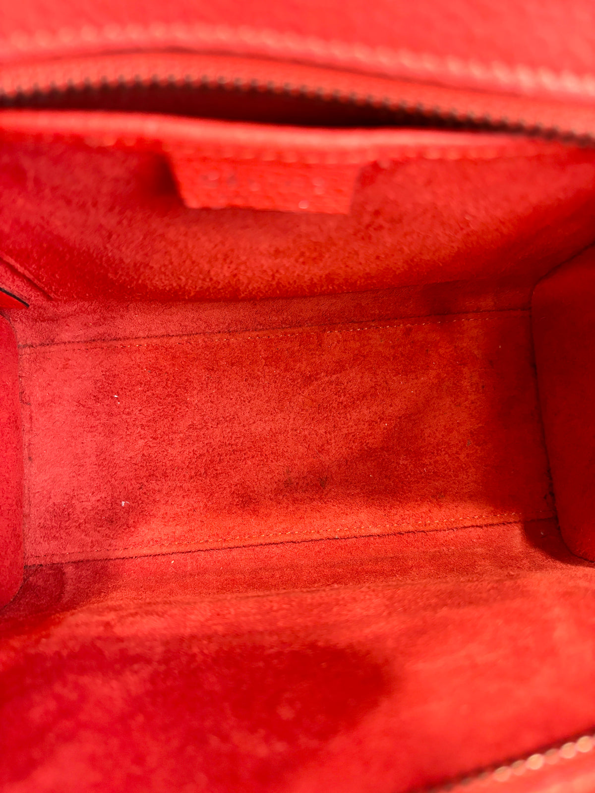 Nano Luggage in Red Grained Leather