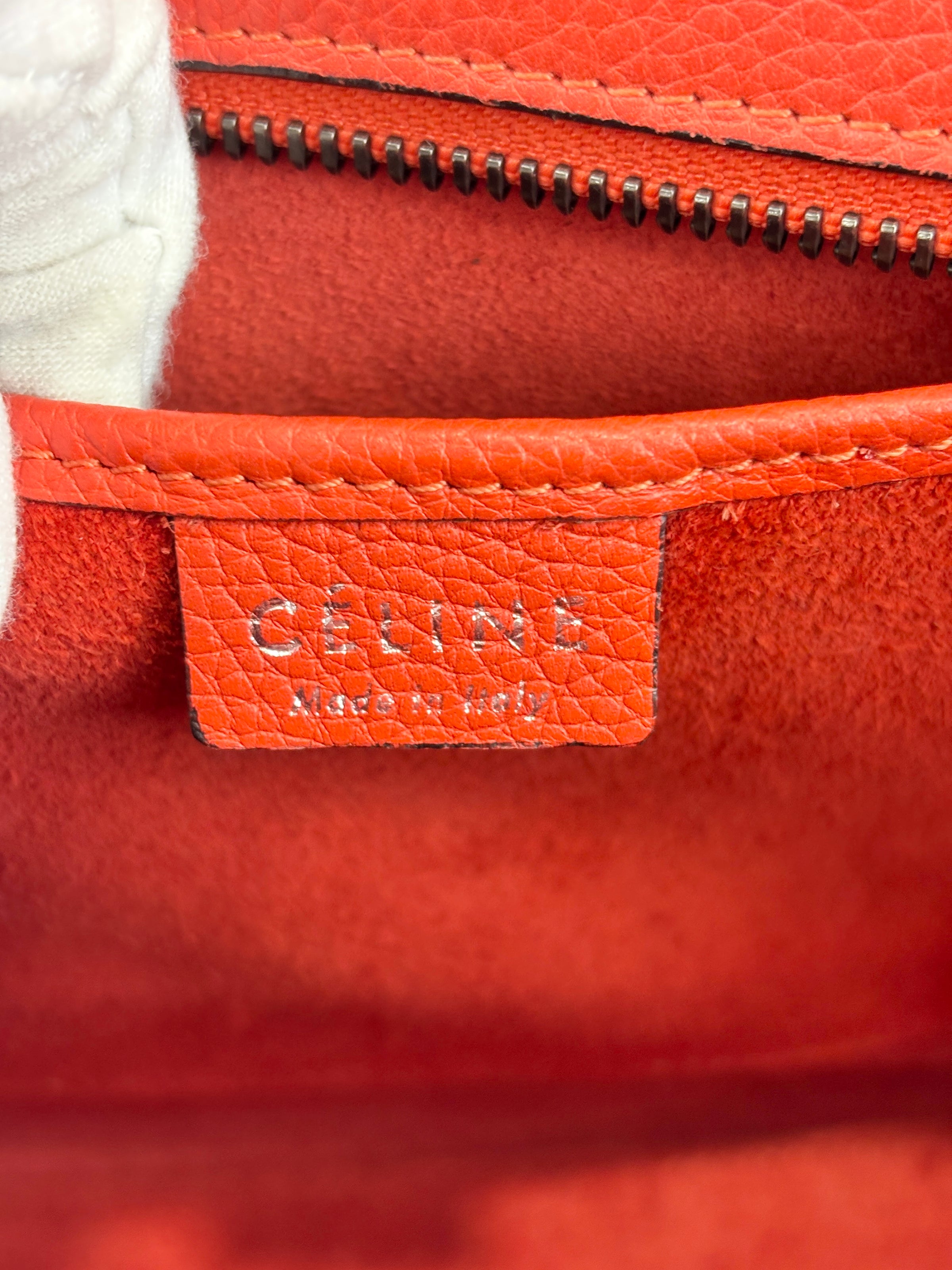 Nano Luggage in Red Grained Leather