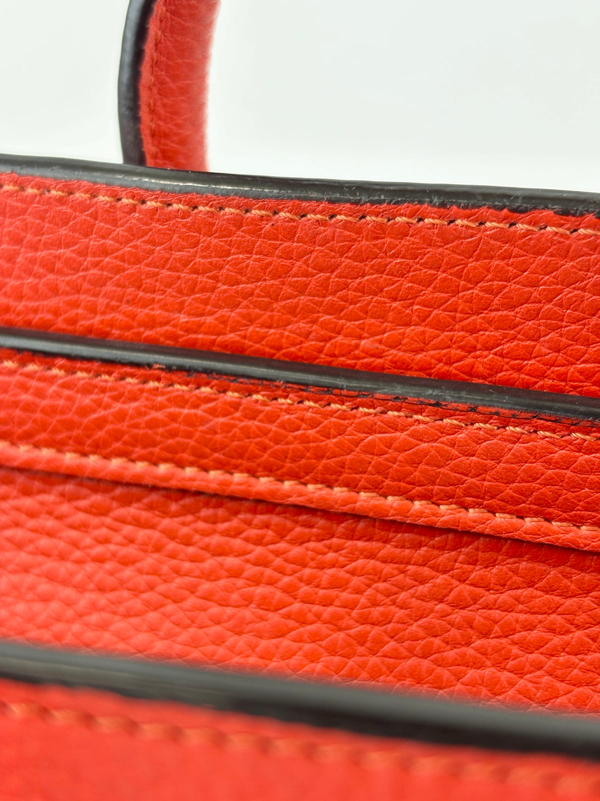 Nano Luggage in Red Grained Leather