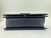 Old Medium Boy Chevron Lambskin Navy PHW