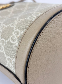 Ophidia GG Mini Bucket Bag in White/Beige