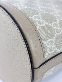 Ophidia GG Mini Bucket Bag in White/Beige