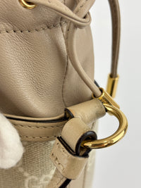 Ophidia GG Mini Bucket Bag in White/Beige