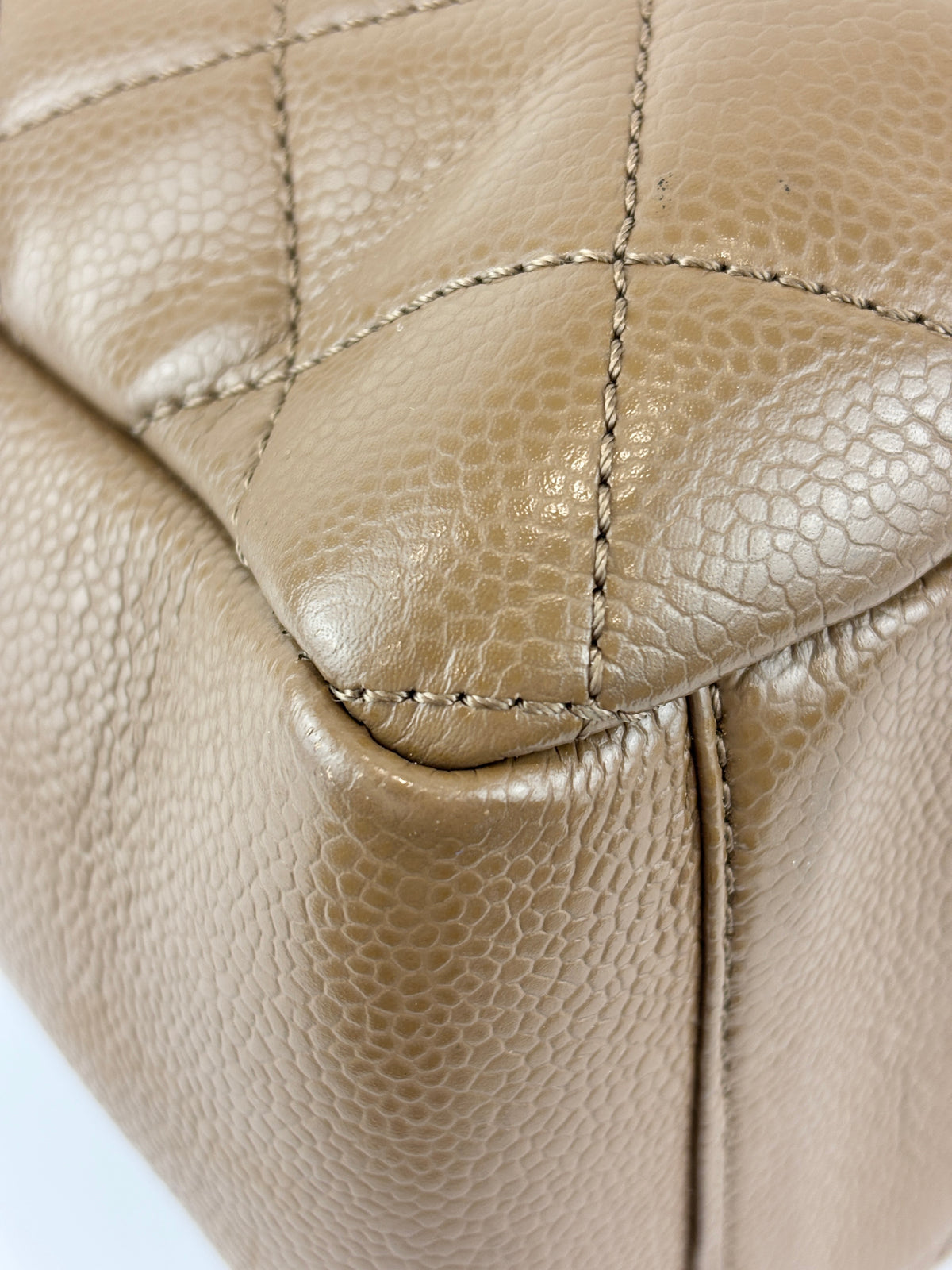 PST XL Tote in Khaki Brown Caviar Leather SHW