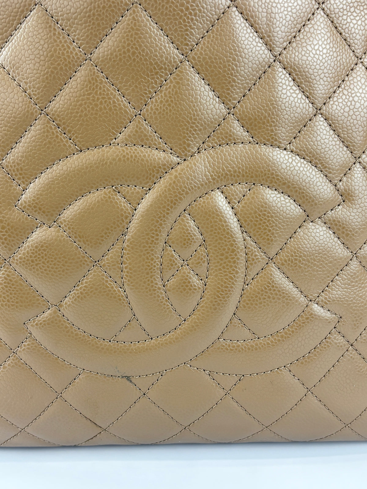 PST XL Tote in Khaki Brown Caviar Leather SHW