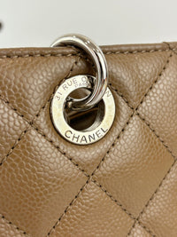 PST XL Tote in Khaki Brown Caviar Leather SHW