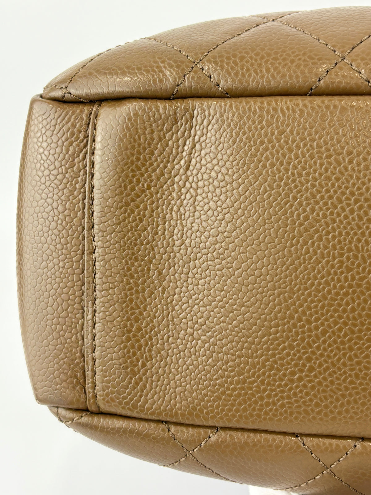 PST XL Tote in Khaki Brown Caviar Leather SHW