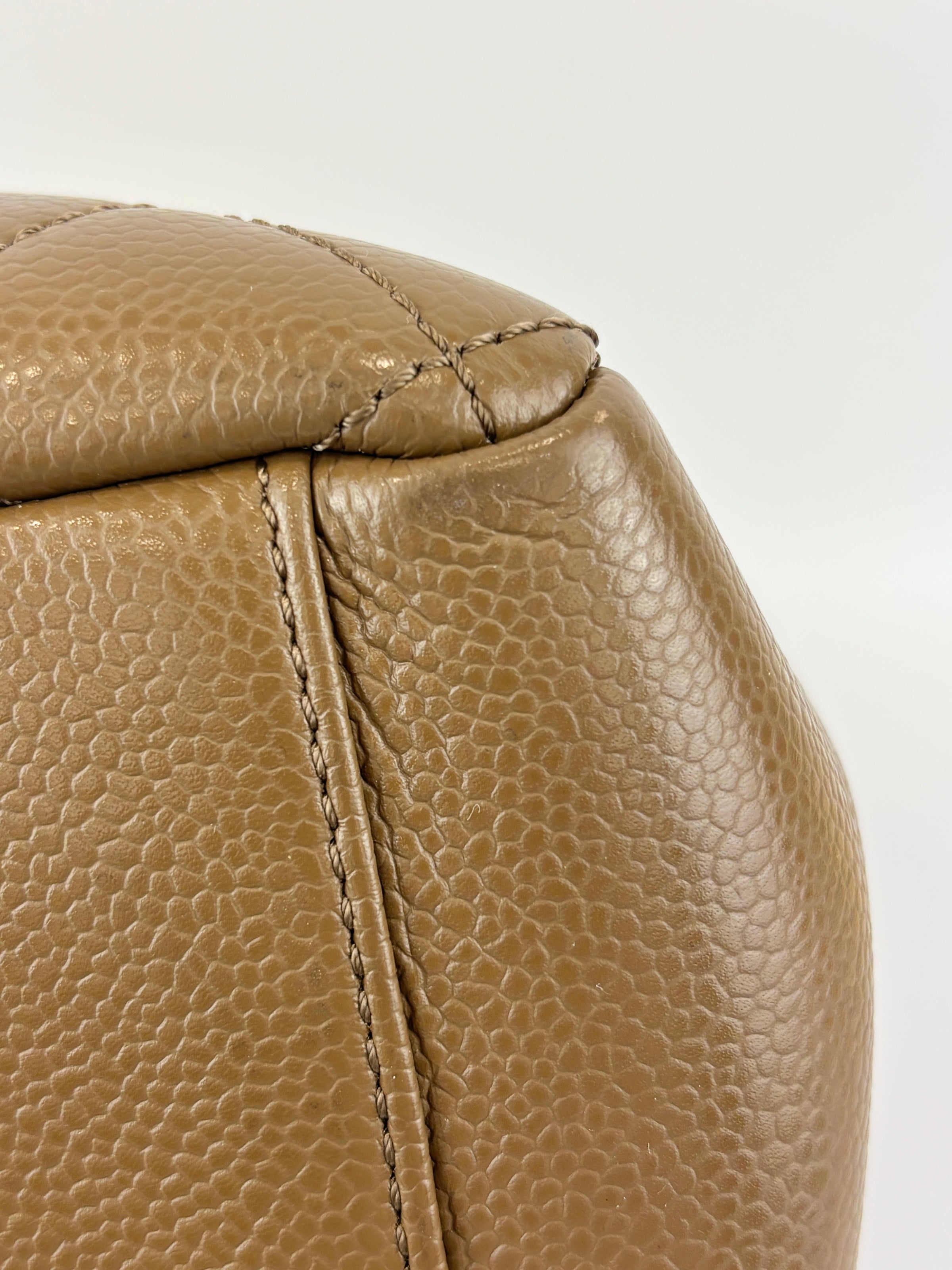 PST XL Tote in Khaki Brown Caviar Leather SHW