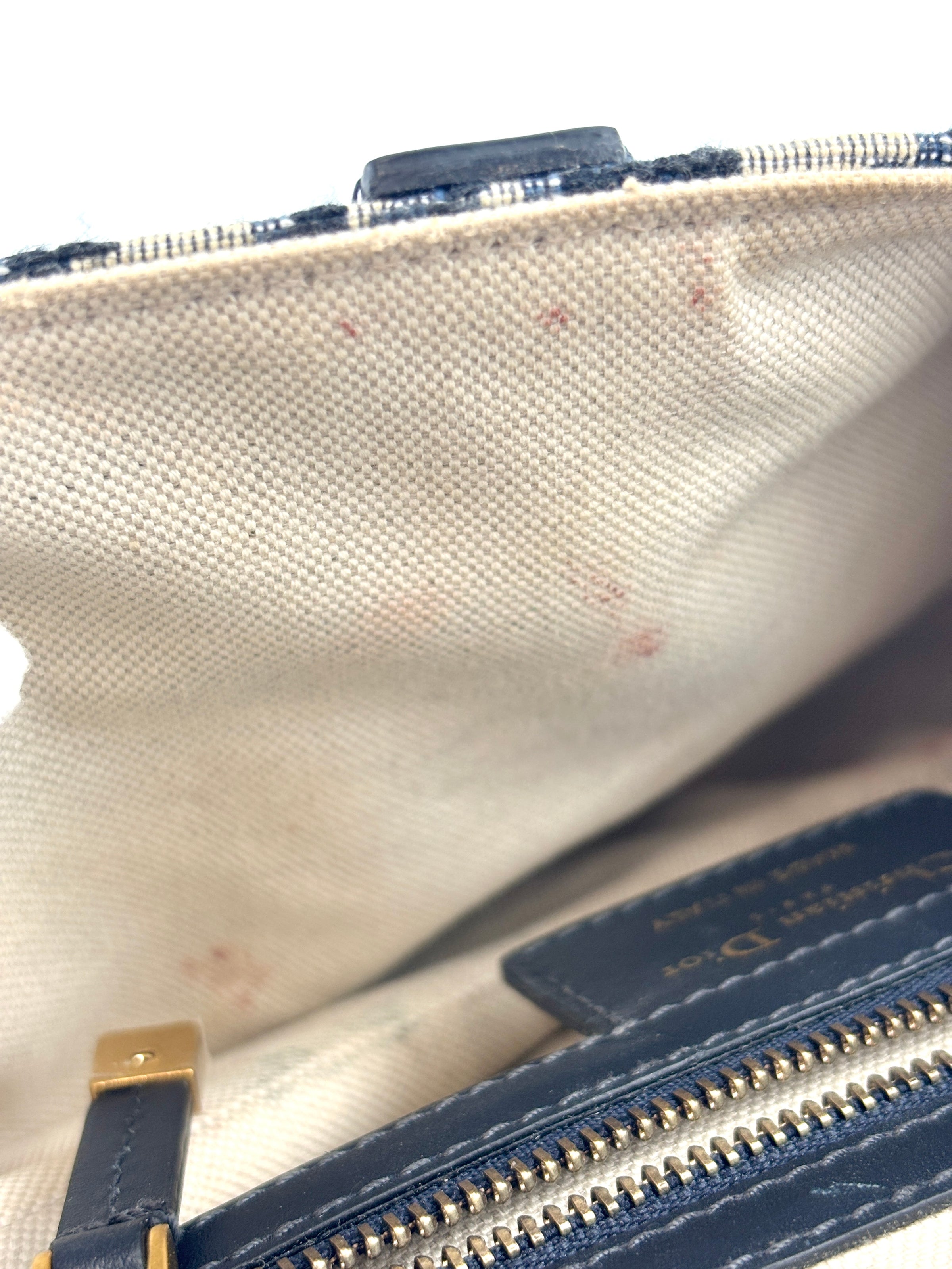 蓝色Oblique印花帆布马鞍包