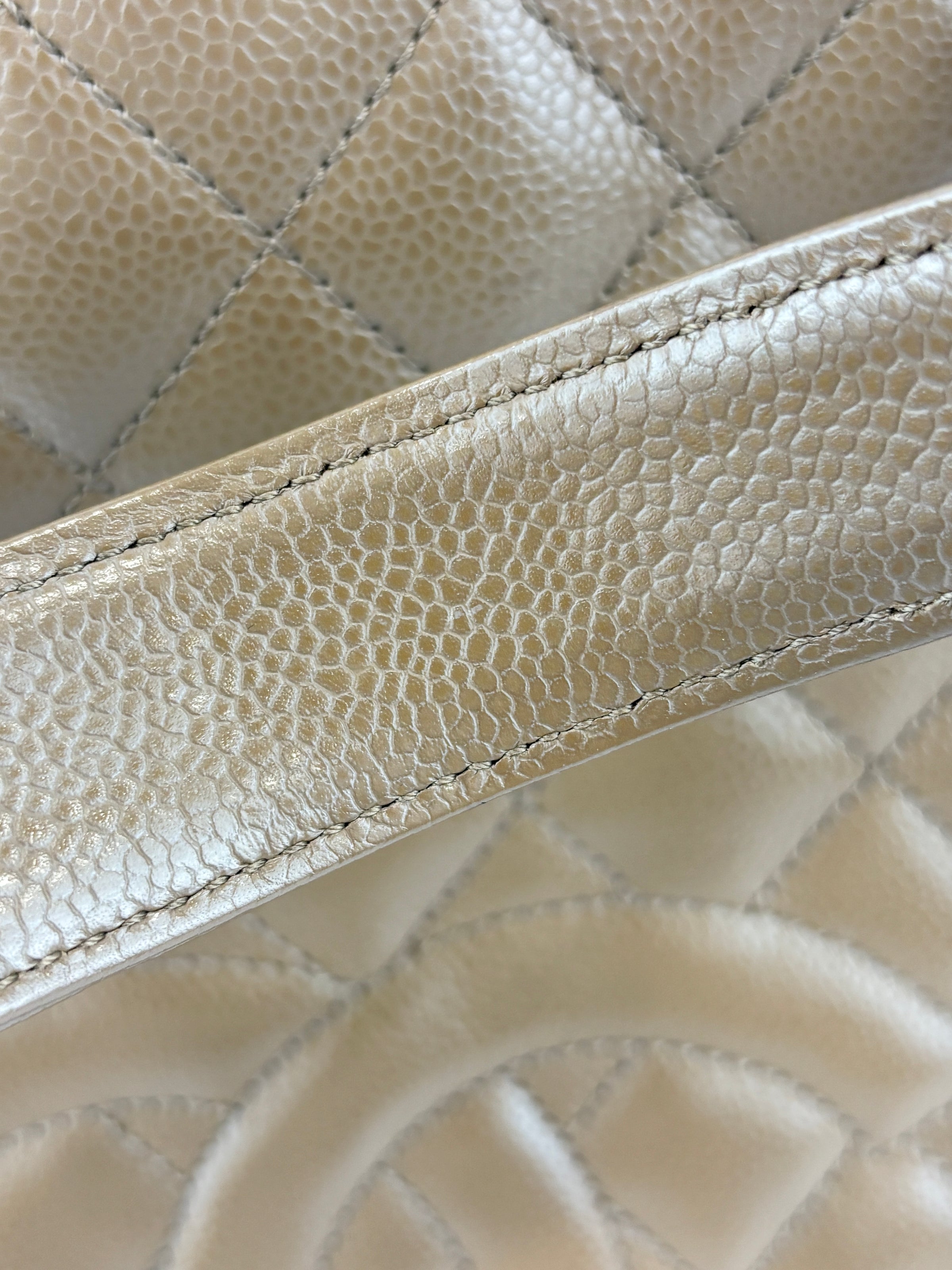 PST XL Tote in Khaki Brown Caviar Leather SHW