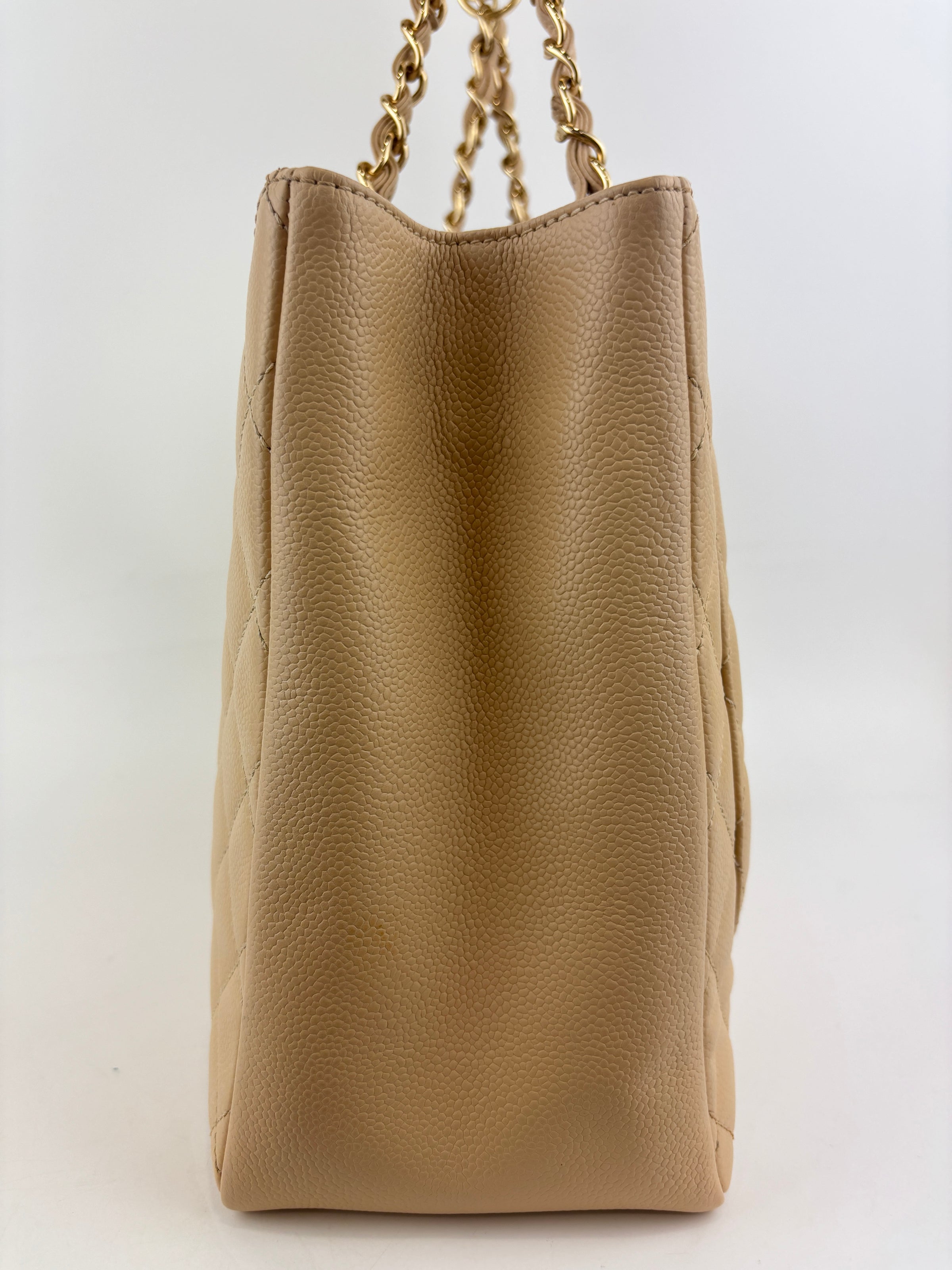 GST Tote in Beige Caviar GHW