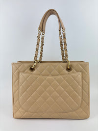 GST Tote in Beige Caviar GHW