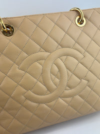 GST Tote in Beige Caviar GHW