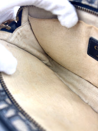 Navy Oblique Diorquake Clutch with Long Strap