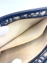 Navy Oblique Diorquake Clutch with Long Strap