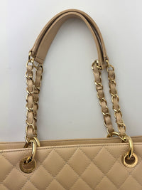 GST Tote in Beige Caviar GHW