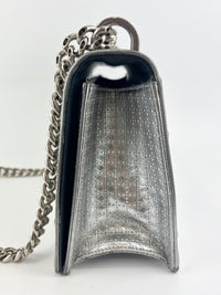 Medium Diorama Bag Silver Metallic Micro Cannage