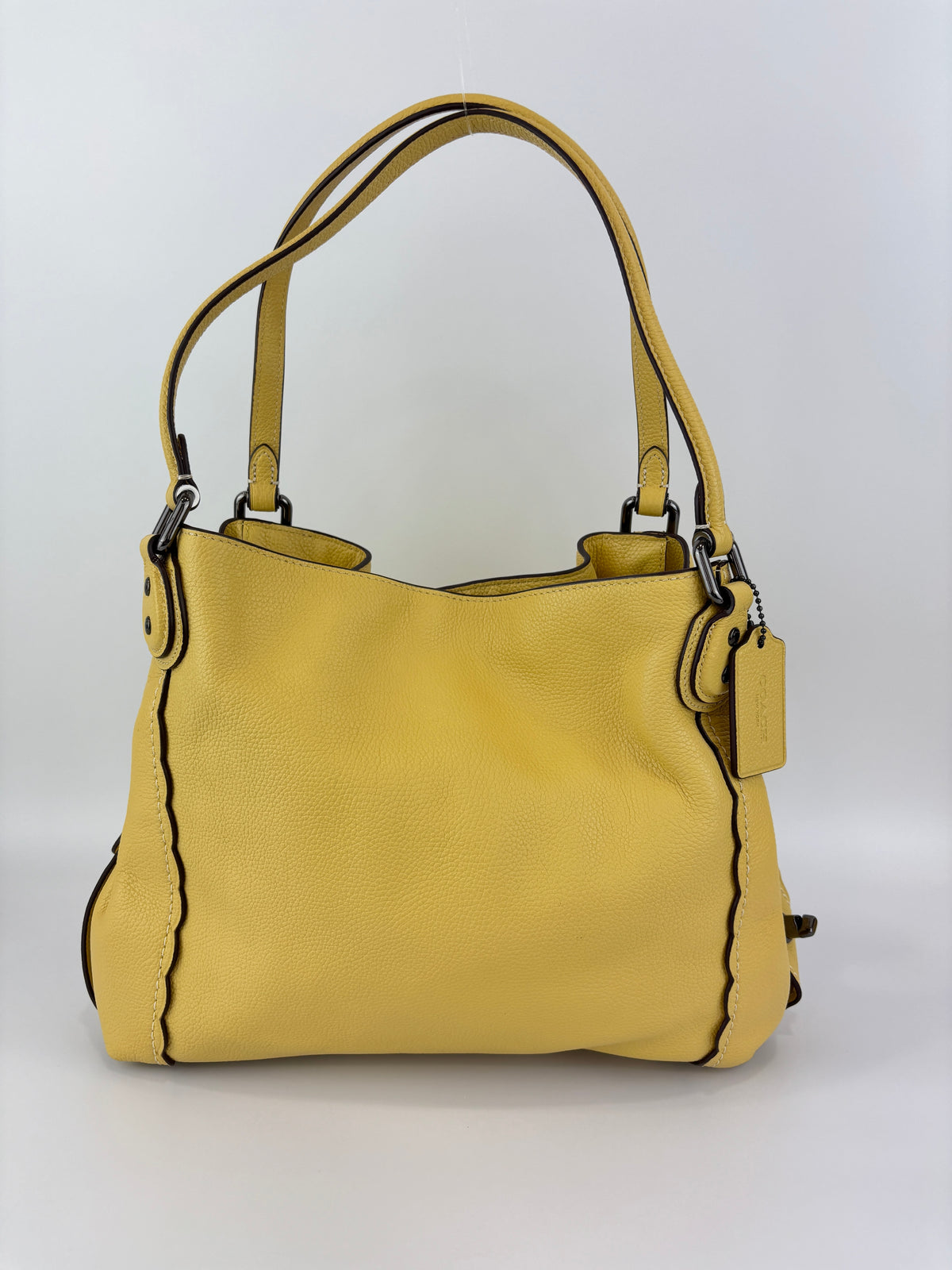 29800 Scalloped Edie 31 in Sunflower Yellow Pebble Leather