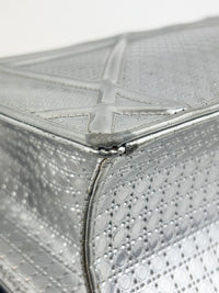 Medium Diorama Bag Silver Metallic Micro Cannage