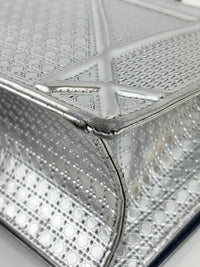 Medium Diorama Bag Silver Metallic Micro Cannage