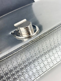 Medium Diorama Bag Silver Metallic Micro Cannage