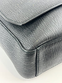 EO-24 0485 Black Textured Leather Briefcase / Laptop Bag