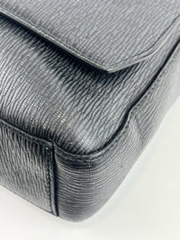EO-24 0485 Black Textured Leather Briefcase / Laptop Bag