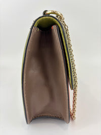 Rockstud Medium Glam Lock Flap Bag in Green / Orange / Brown