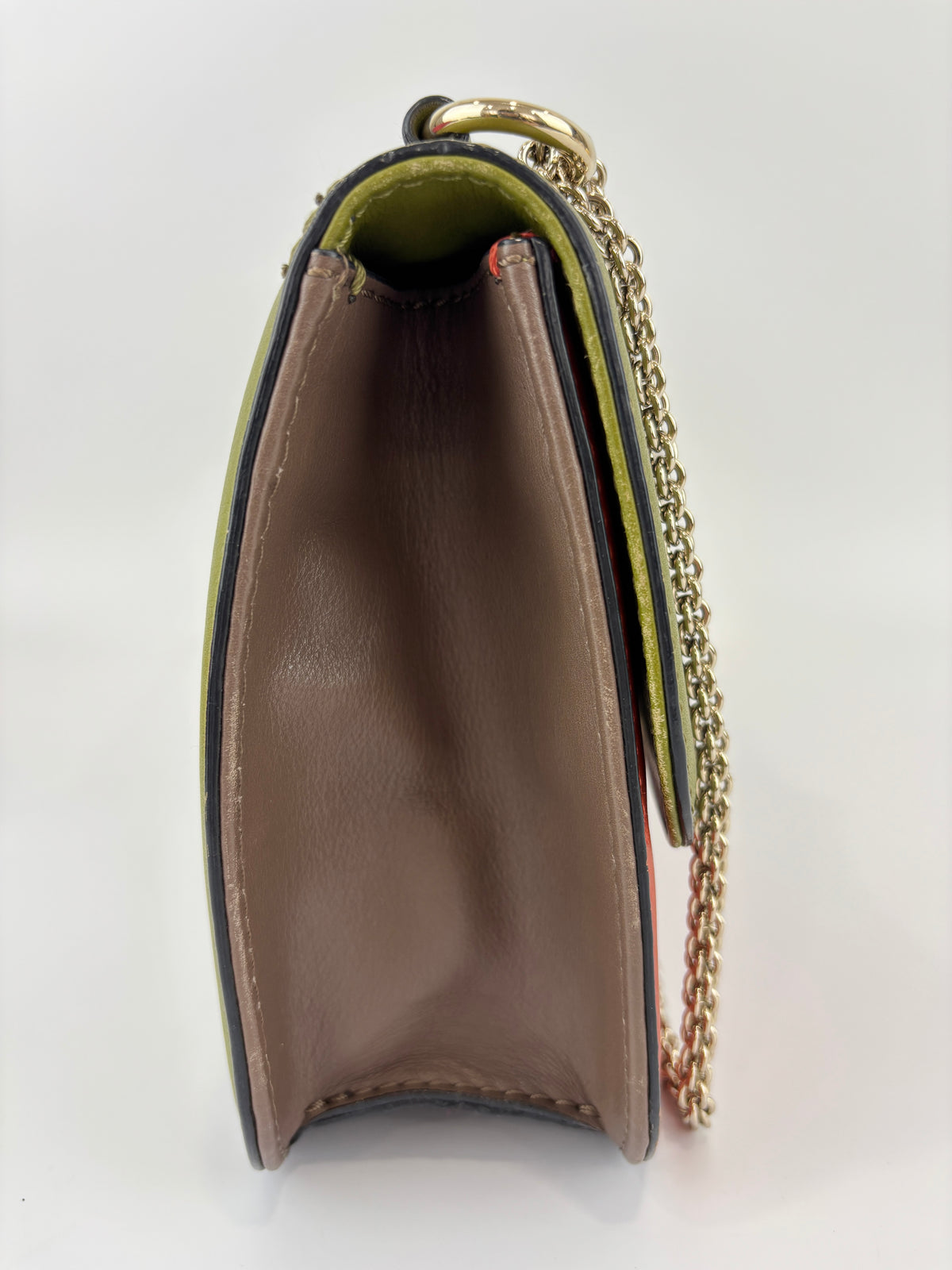 Rockstud Medium Glam Lock Flap Bag in Green / Orange / Brown