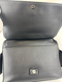 EO-24 0485 Black Textured Leather Briefcase / Laptop Bag