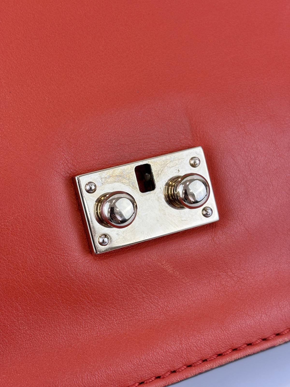 Rockstud Medium Glam Lock Flap Bag in Green / Orange / Brown