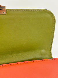 Rockstud Medium Glam Lock Flap Bag in Green / Orange / Brown
