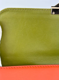 Rockstud Medium Glam Lock Flap Bag in Green / Orange / Brown