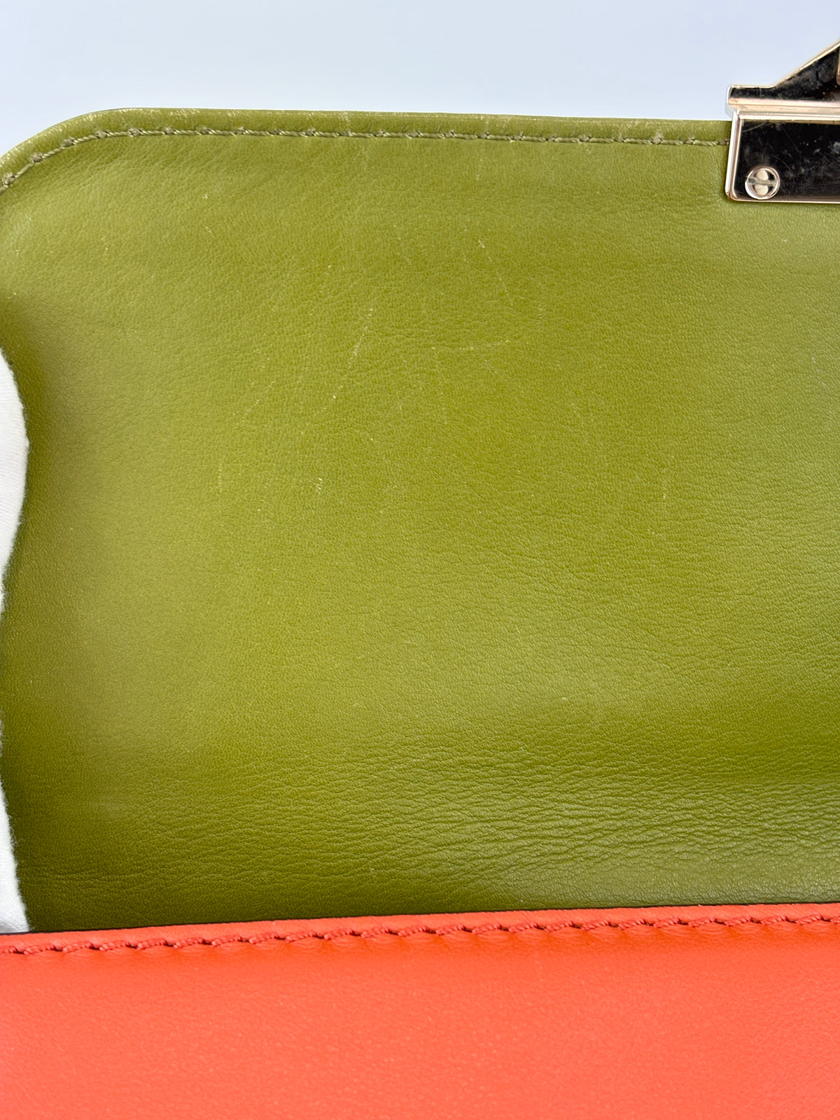 Rockstud Medium Glam Lock Flap Bag in Green / Orange / Brown