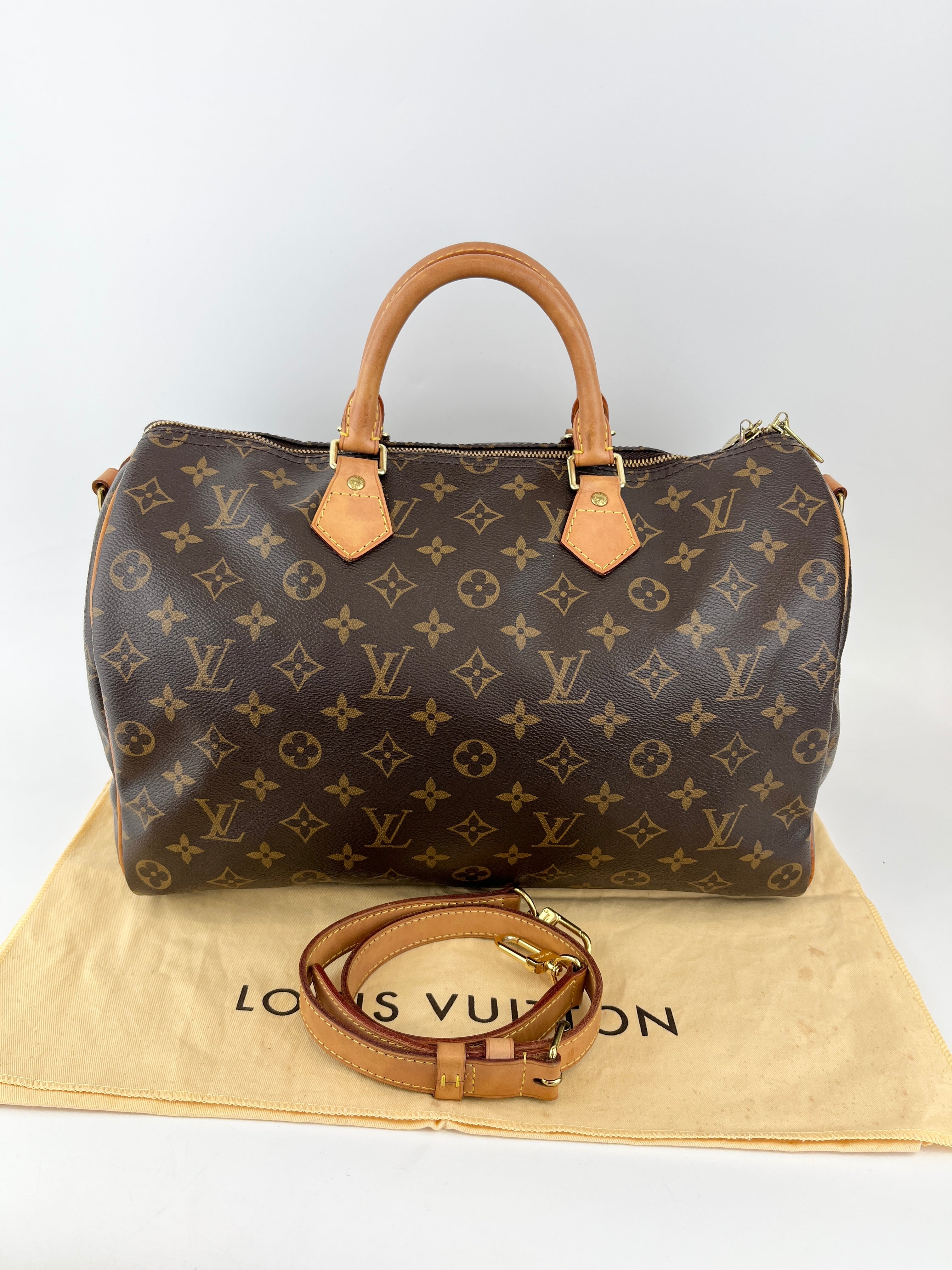 Louis Vuitton Speedy Bandoulière 35 Monogram Canvas Bag – Glampot