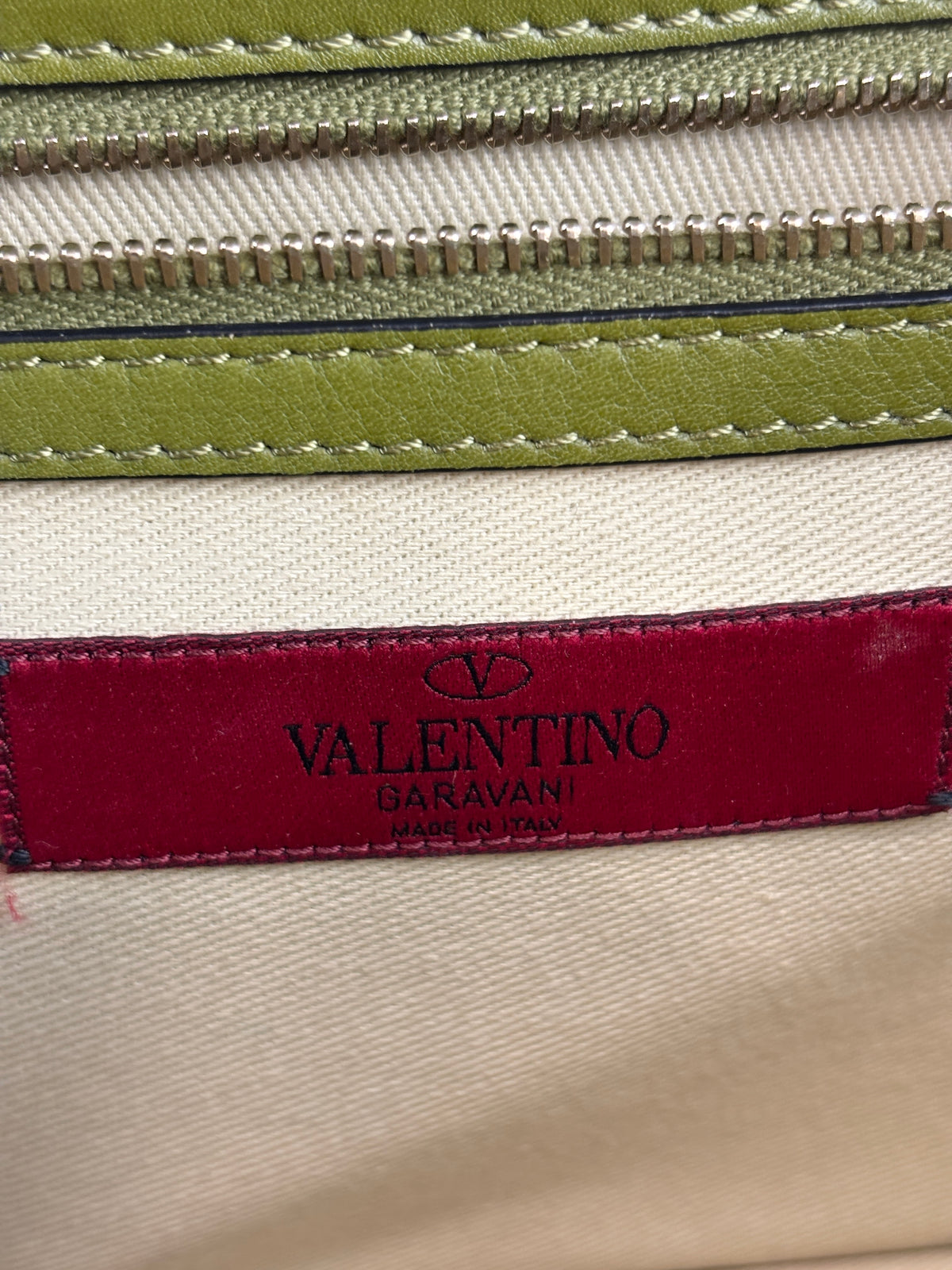 Rockstud Medium Glam Lock Flap Bag in Green / Orange / Brown