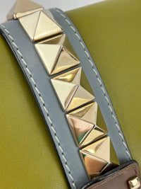 Rockstud Medium Glam Lock Flap Bag in Green / Orange / Brown