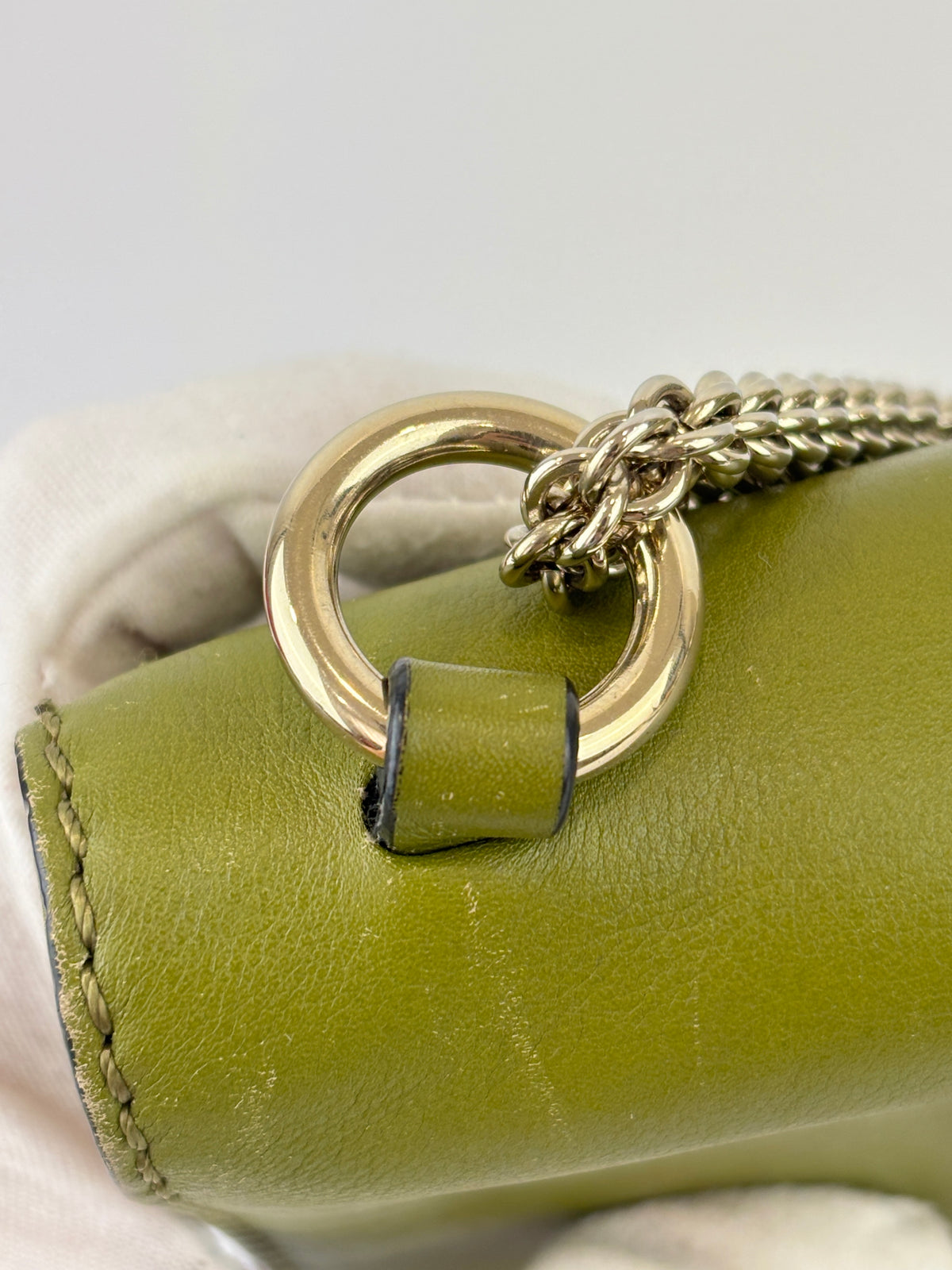 Rockstud Medium Glam Lock Flap Bag in Green / Orange / Brown